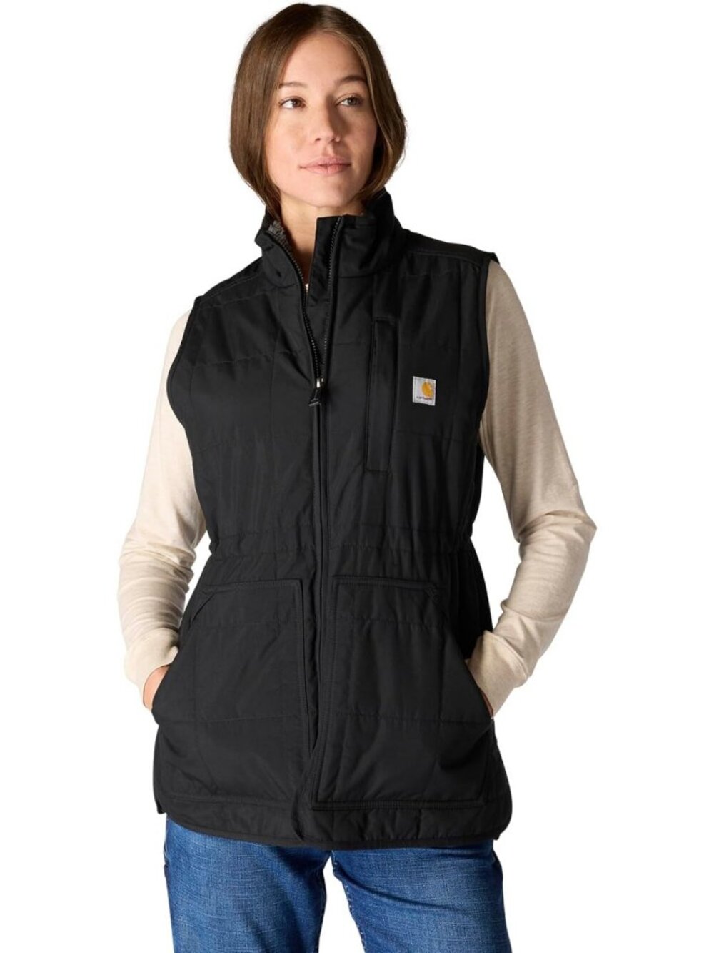 Lightweight Insulated Mock-Neck Vest for Women - Rain Defender, Relaxed Fit